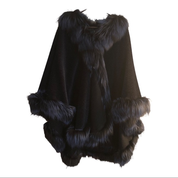 Luna Furs Jackets & Blazers - L F alpaca and real fur by Luna furs quality parka cape jacket OS